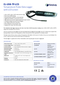 Thumbnail of document Data Sheet - EL-USB-TP-LCD Thermistor Probe Data Logger with LCD